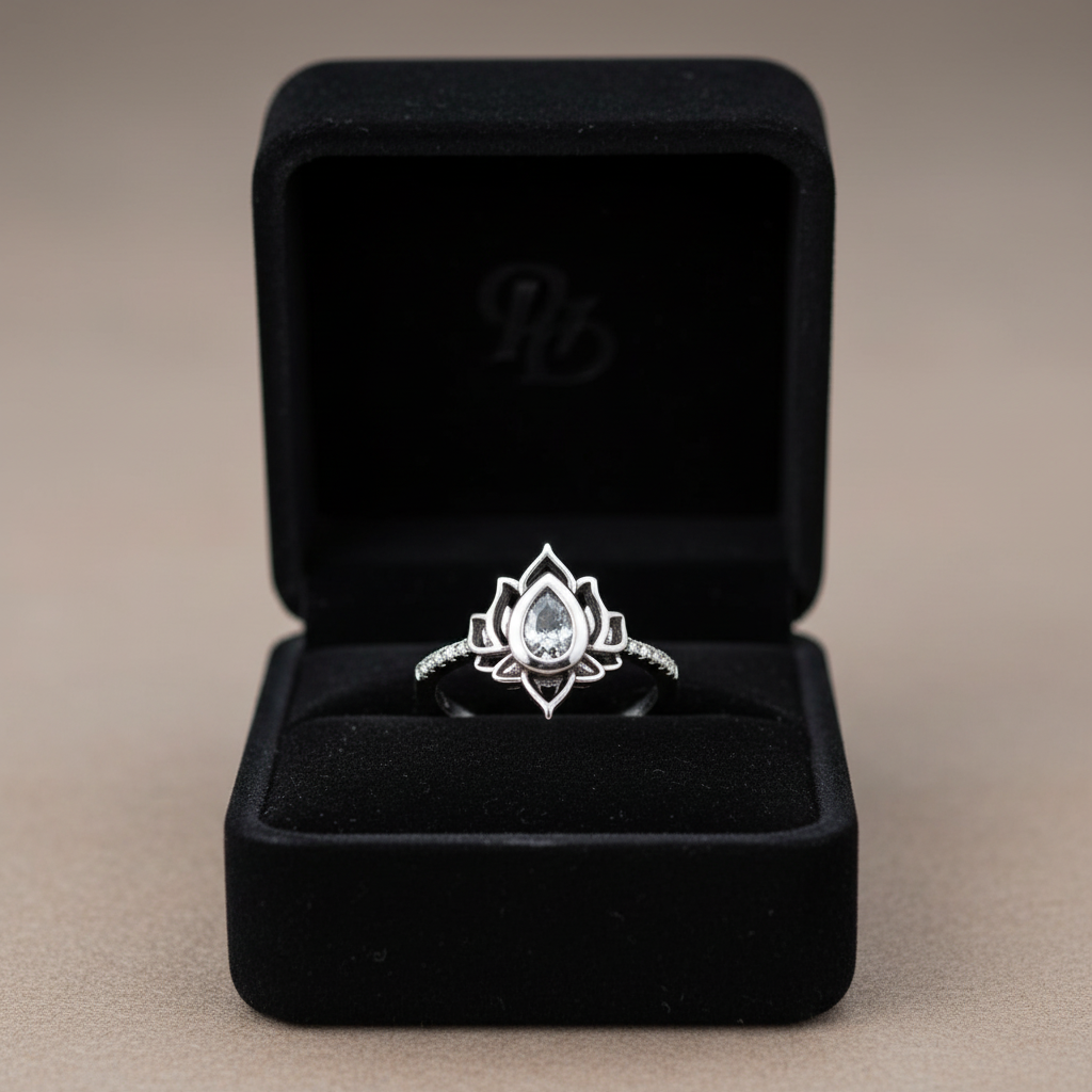 Bague lotus écrin