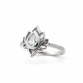 Bague Lotus profil fond blanc
