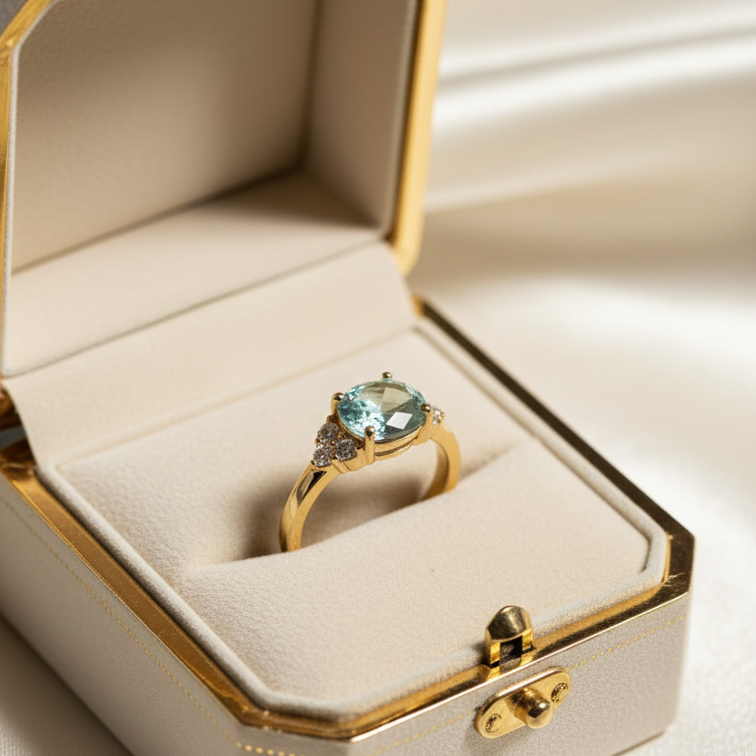 Bague Serene dans un écrin ivoire