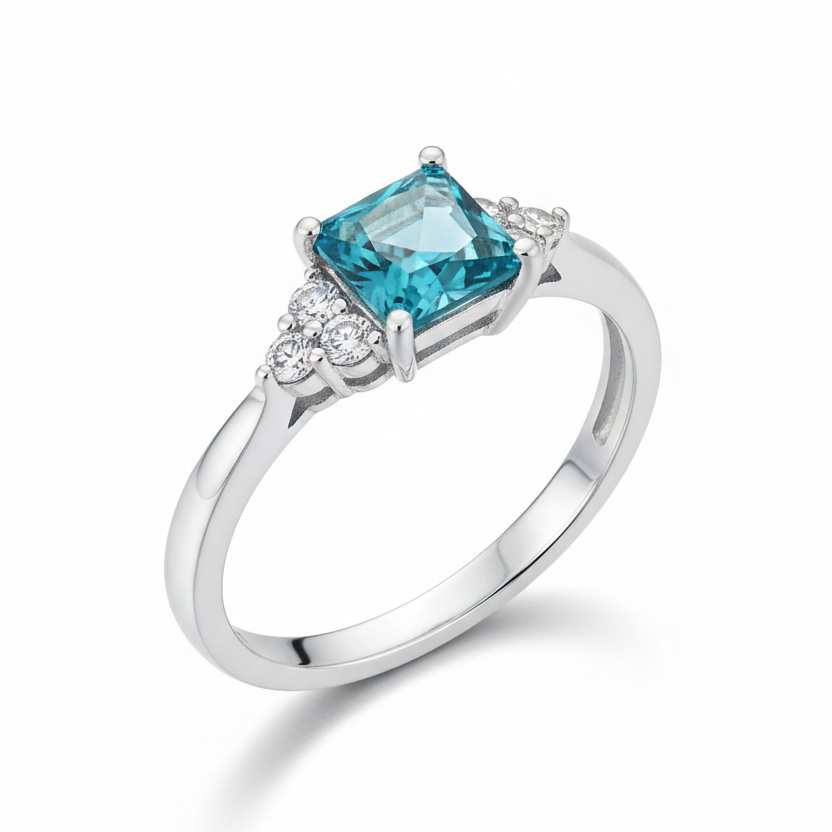 Squara turquoise - fond blanc